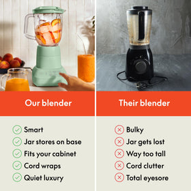BELLA dishwasher-safe jar and lid simplify cleanup after busy blending sessions.