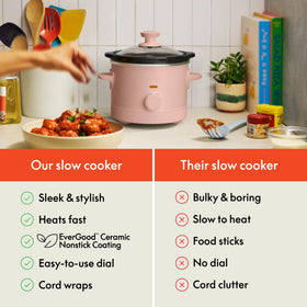 BELLA dishwasher-safe stoneware pot simplifies cleanup after meals.