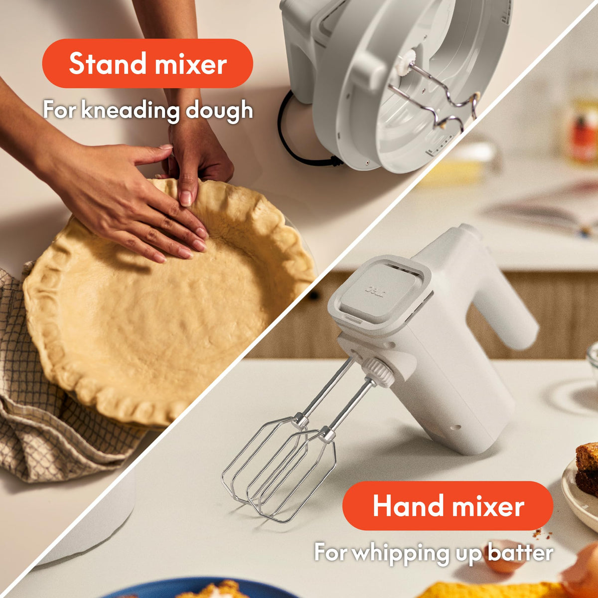 BELLA dual bowls ready for multiple batches without mid-bake washing