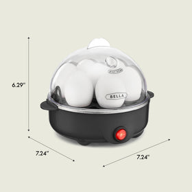 BELLA egg cooker serves family meals with seven eggs and two poached