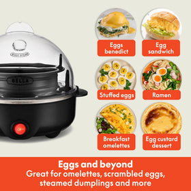 BELLA egg cooker dishwasher safe lid and trays for easy cleanup