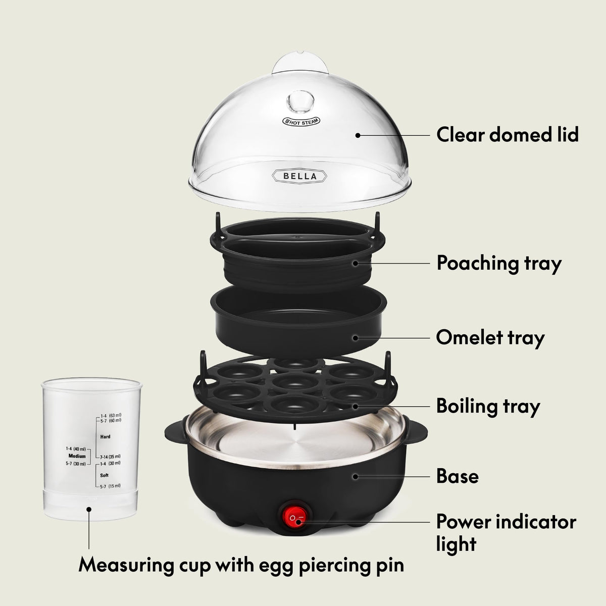 BELLA egg cooker poaching tray cooks perfect poached eggs