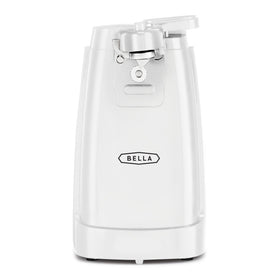 BELLA electric can opener autoturn in action, easing cans of all sizes with one touch.