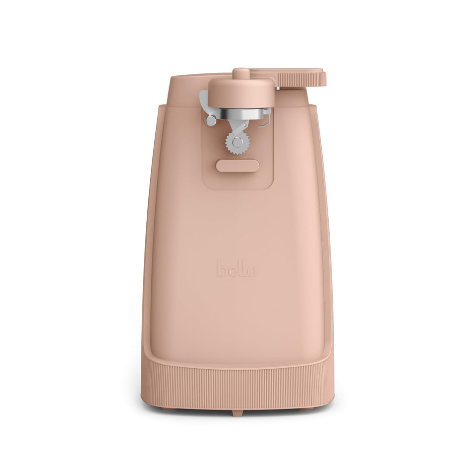 BELLA electric can opener Blossom with automatic lid pop for easy opening.