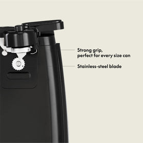 BELLA electric can opener with cord storage keeps counters tidy.