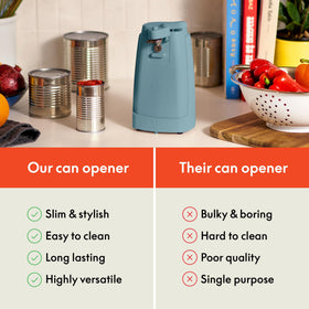 Bella electric can opener with no-show cord storage keeps counters clutter-free