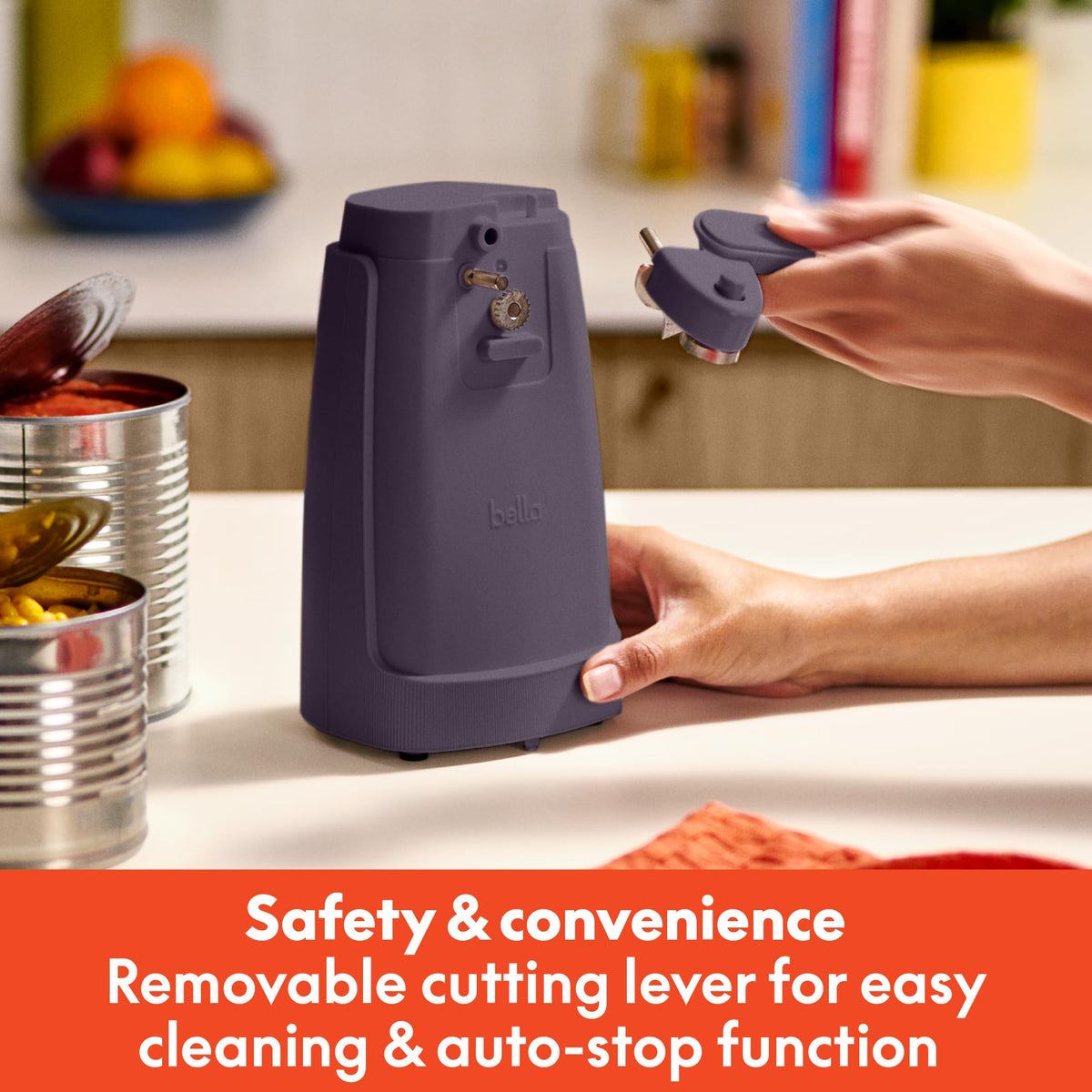 Cord storage on BELLA keeps countertops tidy and organized.
