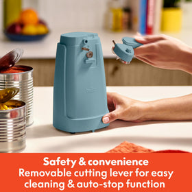 Bella electric can opener with built-in knife sharpener for added versatility