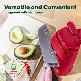 BELLA magnetic lid holder aids mess-free lid placement.