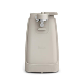 BELLA electric can opener in oatmilk finish smoothly opens a can