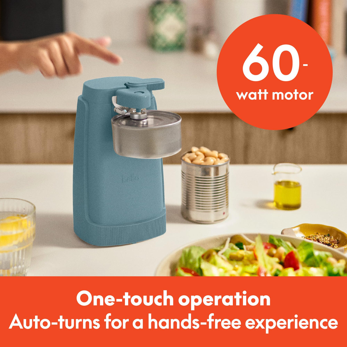Bella electric can opener with removable lever for easy cleaning