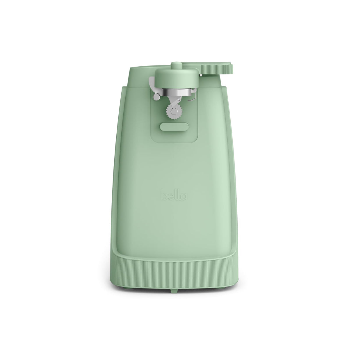 BELLA electric can opener in seaglass opens cans effortlessly