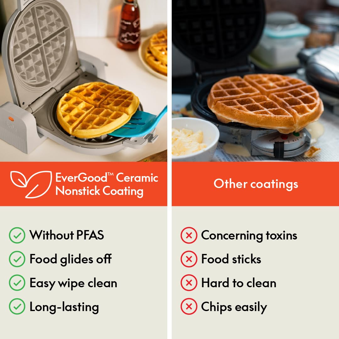 BELLA EverGood ceramic nonstick coating close-up for easy release and quick cleaning.