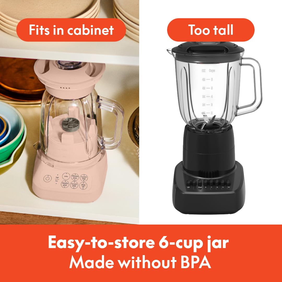 BELLA Flip & Store blender base keeps compact kitchens organized and clutter-free.