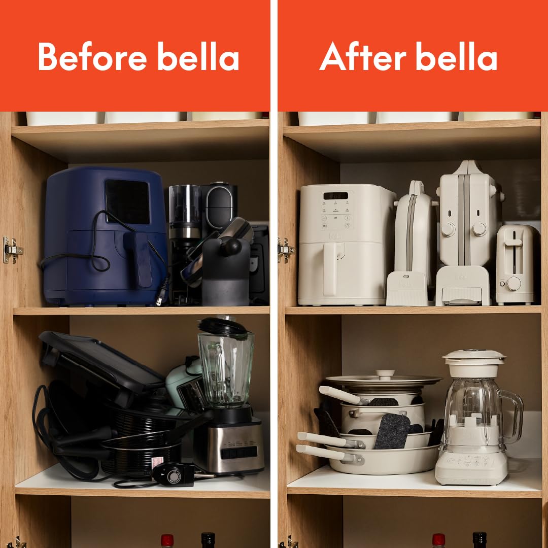 BELLA Flip-n-Store waffle iron compact design fits small kitchens.