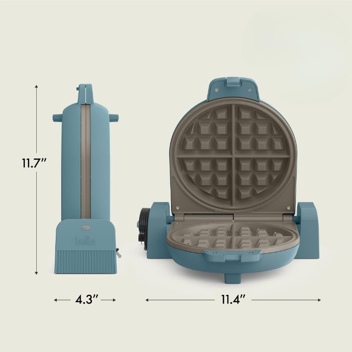 BELLA Flip-n-Store waffle iron EverGood ceramic coating ensures smooth release.
