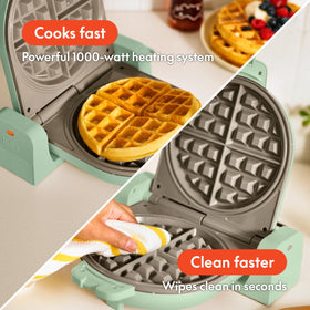 Bella Flip and Store waffle maker flips 180 degrees for even cooking