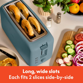 BELLA long-slot toaster with 10-inch opening, perfect for sourdough boules and baguettes.