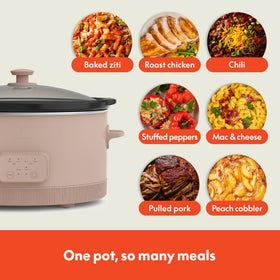 BELLA adjustable low, medium, and high settings for versatile cooking.