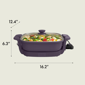 Bella Make & Take dishwasher-safe tempered glass lid simplifies cleaning and storage.