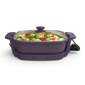 Bella Make & Take skillet with inverted lid storage showing space-saving versatility for small kitchens.