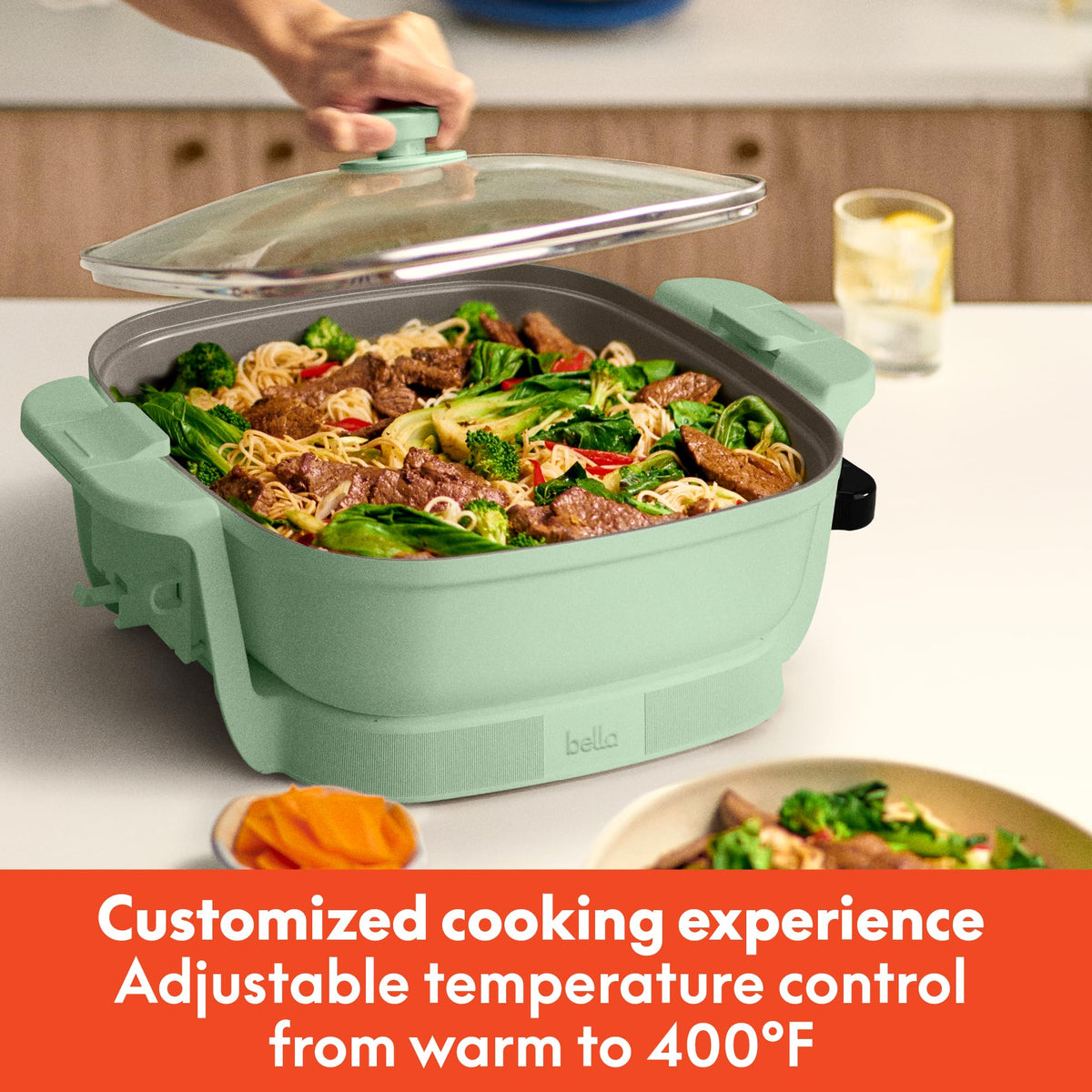 Bella Make & Take cast aluminum base delivers even heating across meals