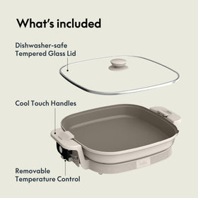 BELLA Make and Take XL cool-touch handles for safe cooking.