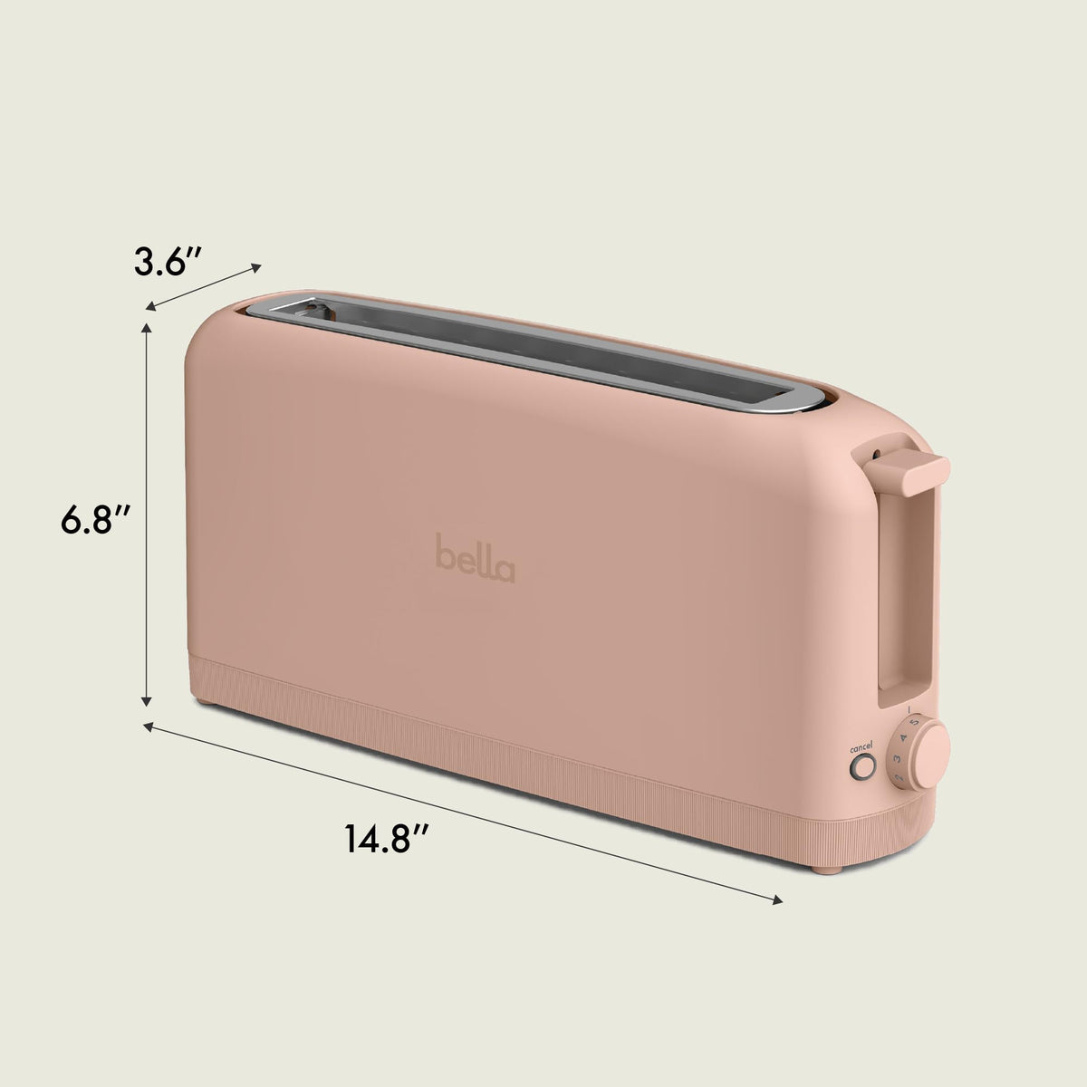 Bella removable crumb tray for quick cleanup after toasting sessions