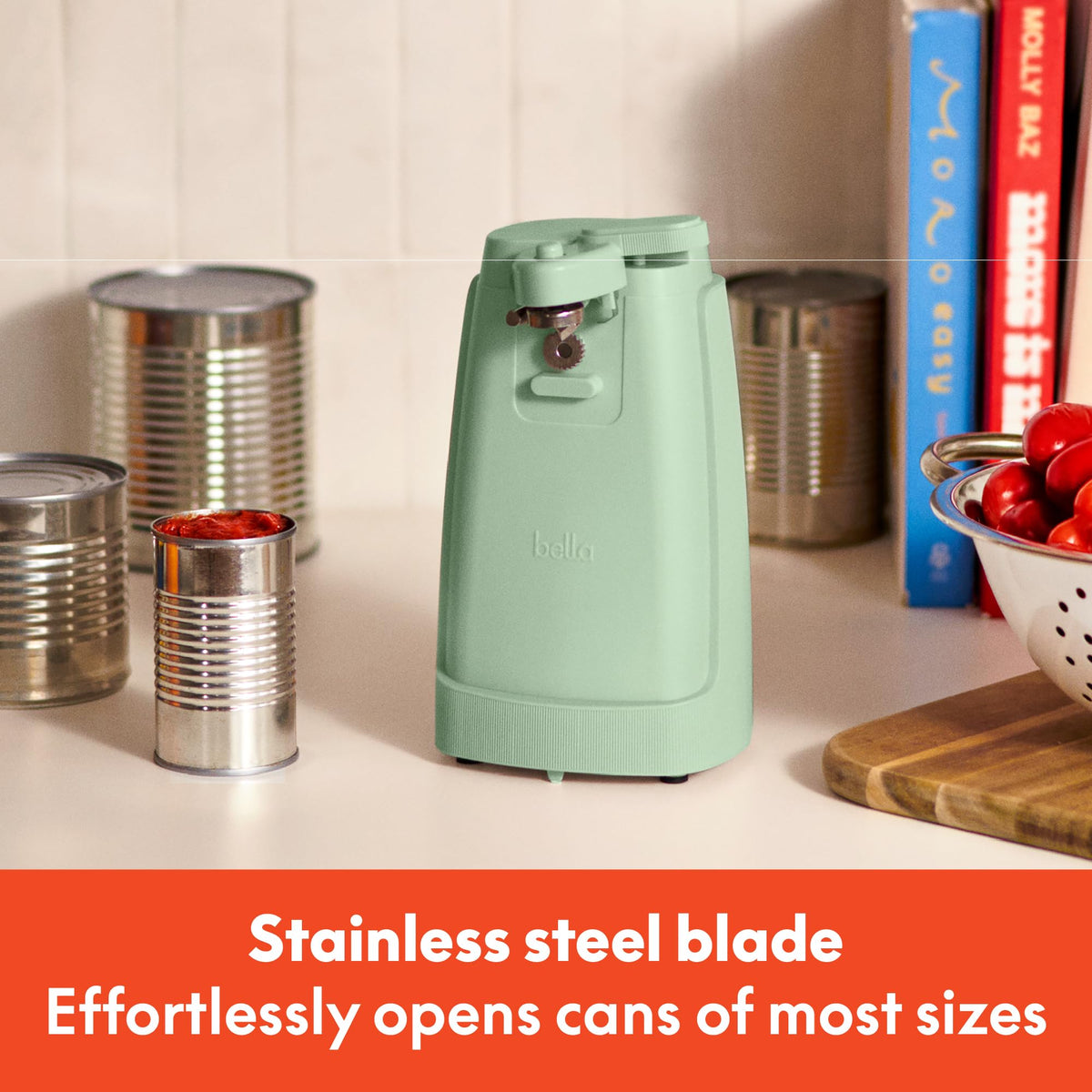 Removable cutting lever on BELLA opener for easy cleaning