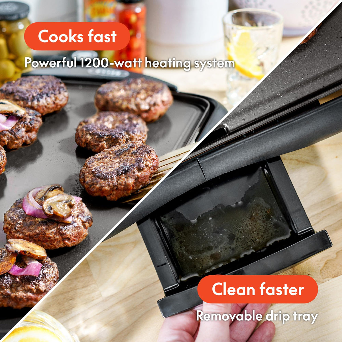 Bella removable probe with temperature dial enables precise cooking control.