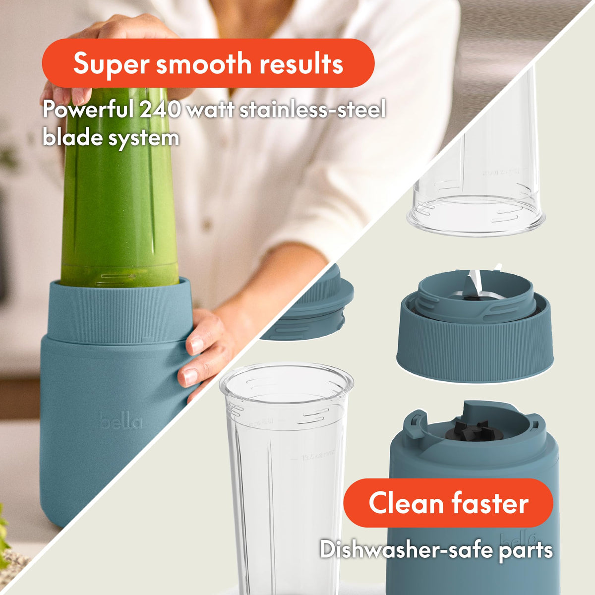 BELLA Rocket Blender Boost BPA-free 13.5 oz cup for on-the-go