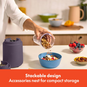 BELLA Rocket Blender Boost storage lid keeps ingredients fresh.
