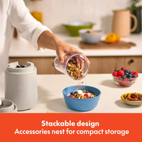 BELLA Rocket Blender Boost oatmilk-finish adds stylish color to your kitchen.