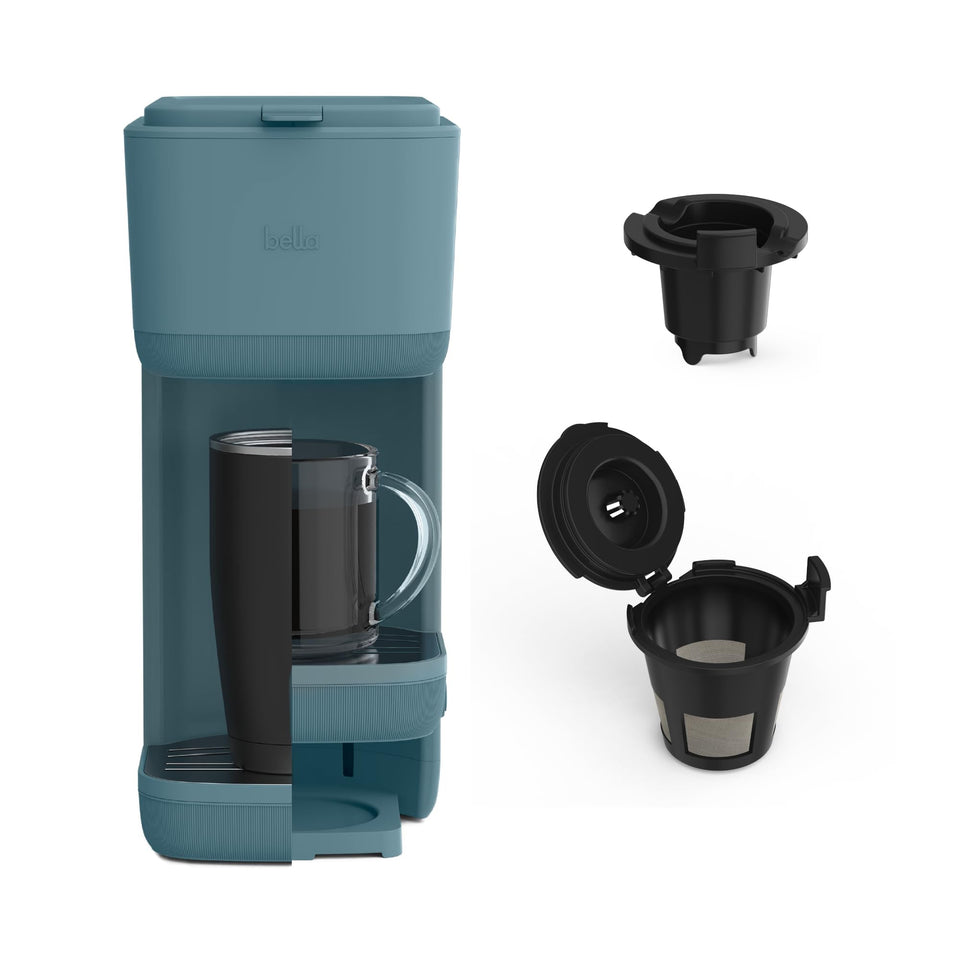 Bella single-serve coffee maker Surf shows a compact design for quick mornings