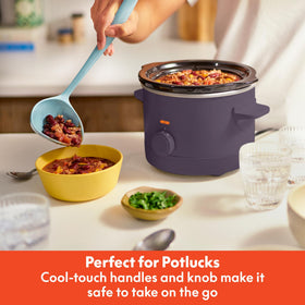 Bella 1.5qt slow cooker cool-touch handles for safe lifting
