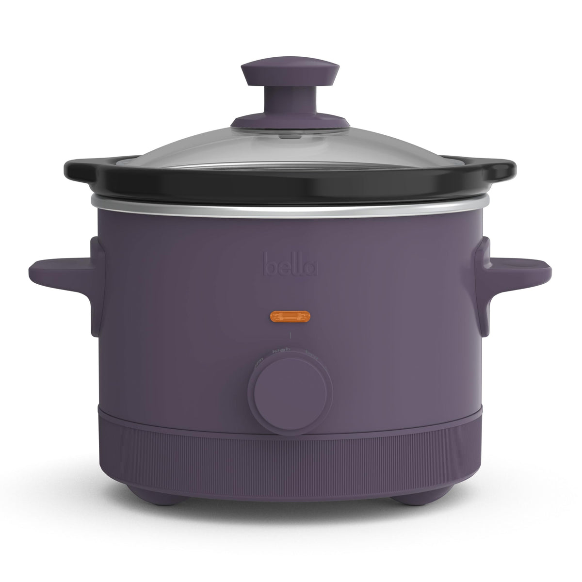 Bella 1.5qt slow cooker stoneware pot in plum for easy cleanup and two-person meals
