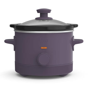 Bella 1.5qt slow cooker stoneware pot in plum for easy cleanup and two-person meals