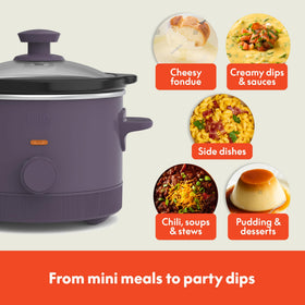 Bella 1.5qt slow cooker three heat settings offering flexible cooking control