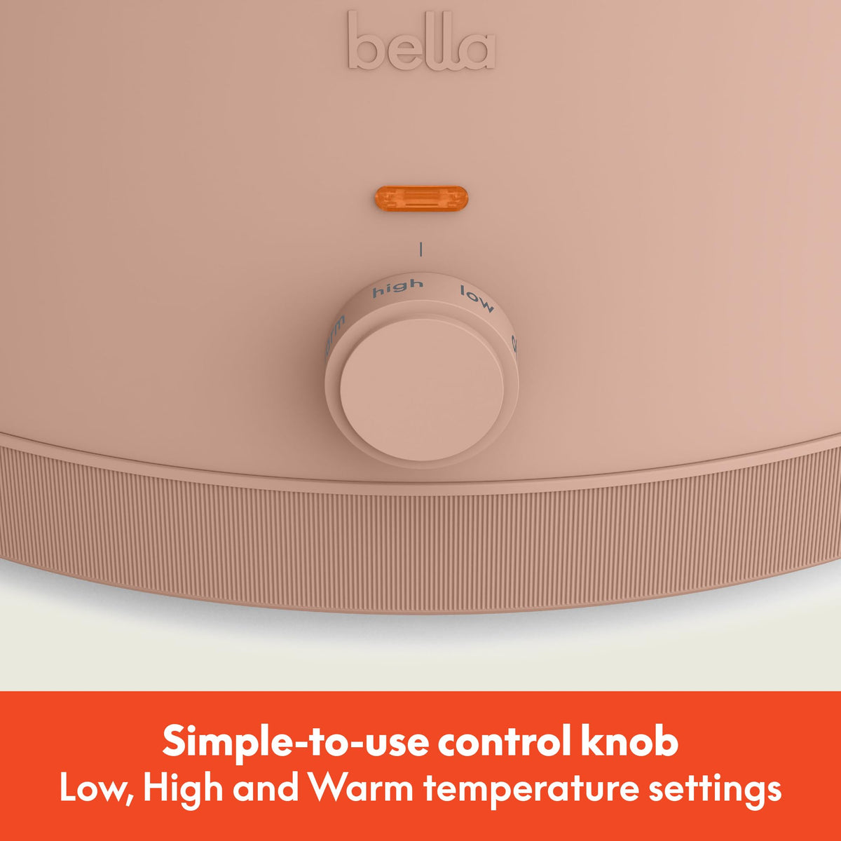 Close-up of ceramic nonstick coating on Bella slow cooker for easy release.