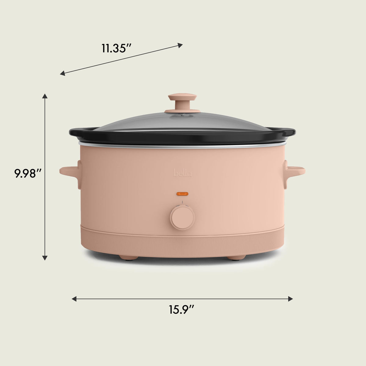 Cord wrap feature on Bella slow cooker helps keep the kitchen tidy and stored neatly.