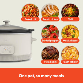 Bella slow cooker presets 4 6 8 10 hours for planned meals