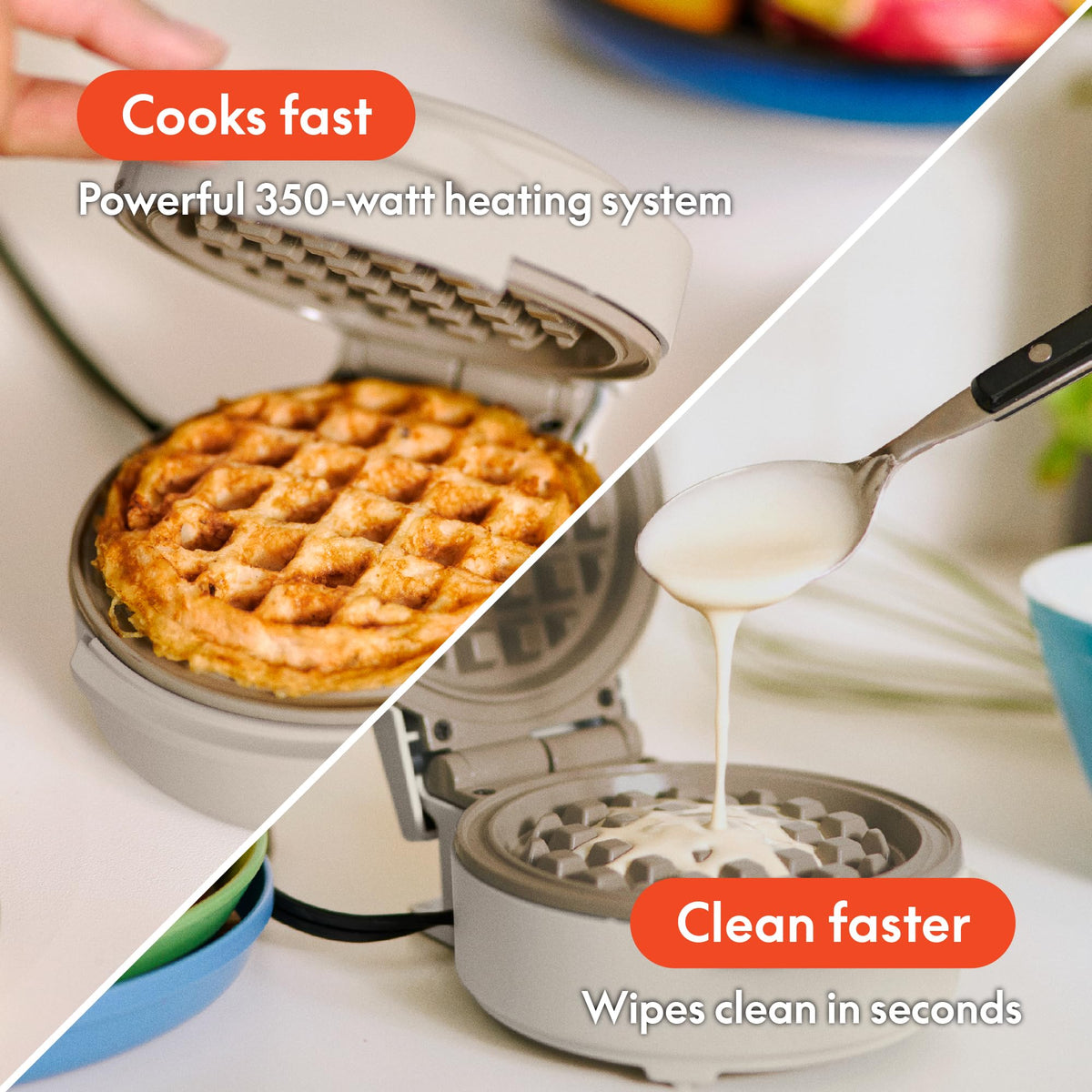BELLA Snack-n-Store EverGood ceramic nonstick coating enables fast release and cleanup.