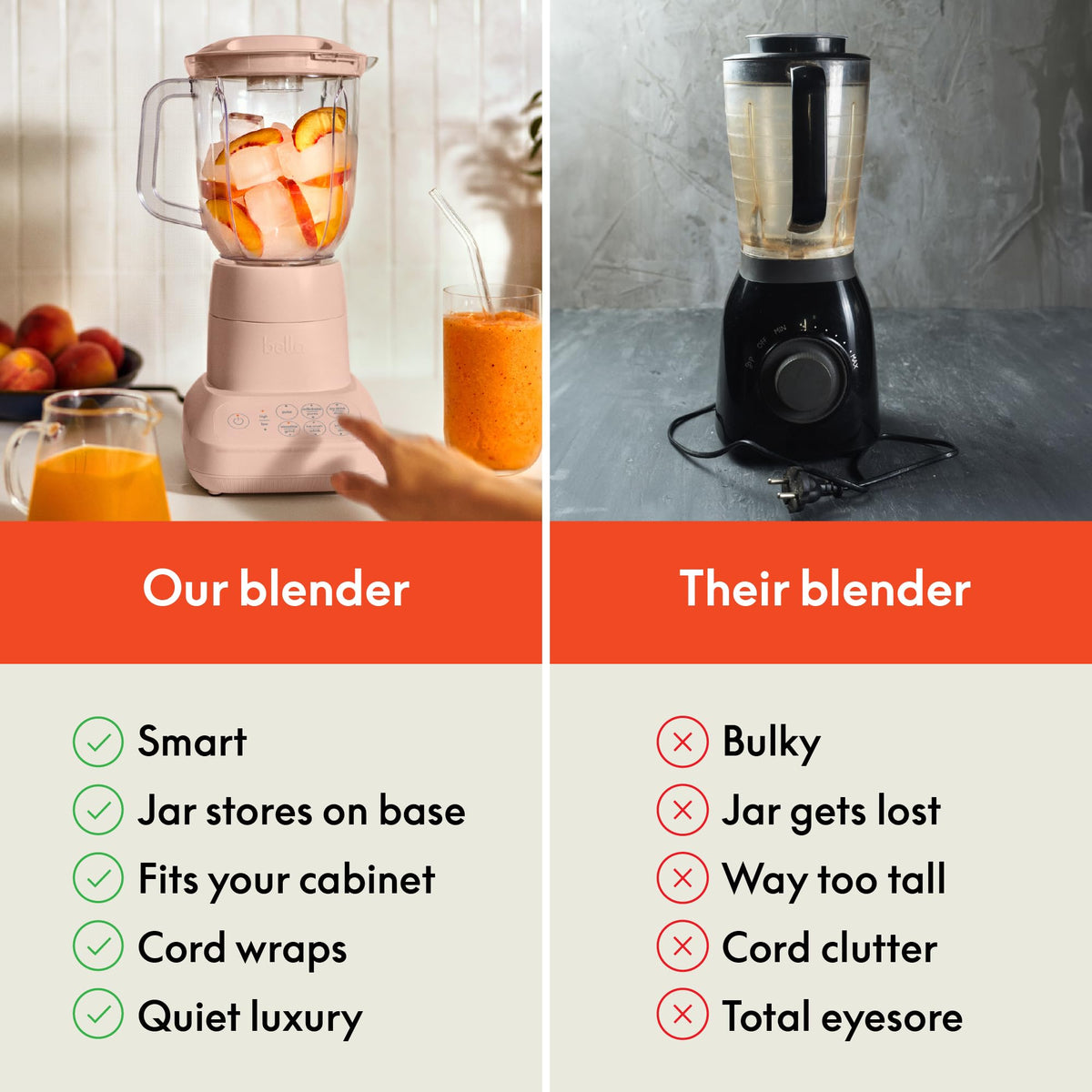 BELLA space-saving design helps small kitchens stay tidy and efficient.