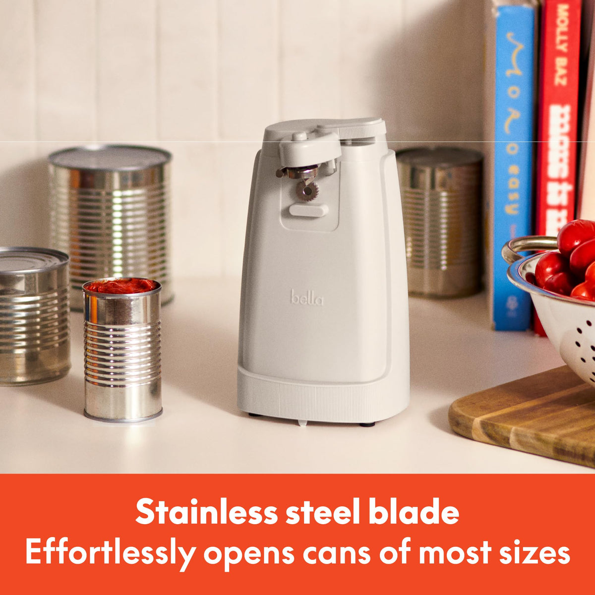 BELLA stainless steel blade design offers durable, precise cutting