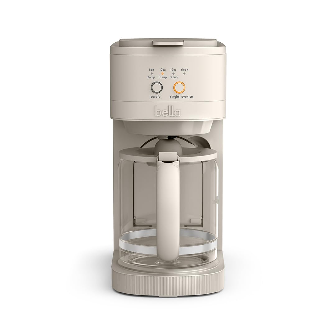 Bella VersaBrew slim-profile design fits under cabinets, saving counter space.