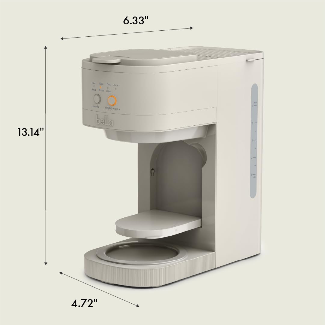 Bella VersaBrew warming plate keeps the carafe warm for longer mornings.