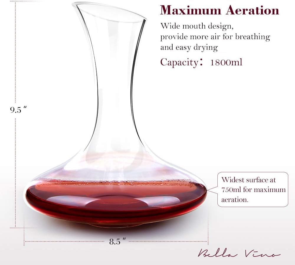 Bella Vino cleaning-friendly flared mouth reduces scrubbing after use