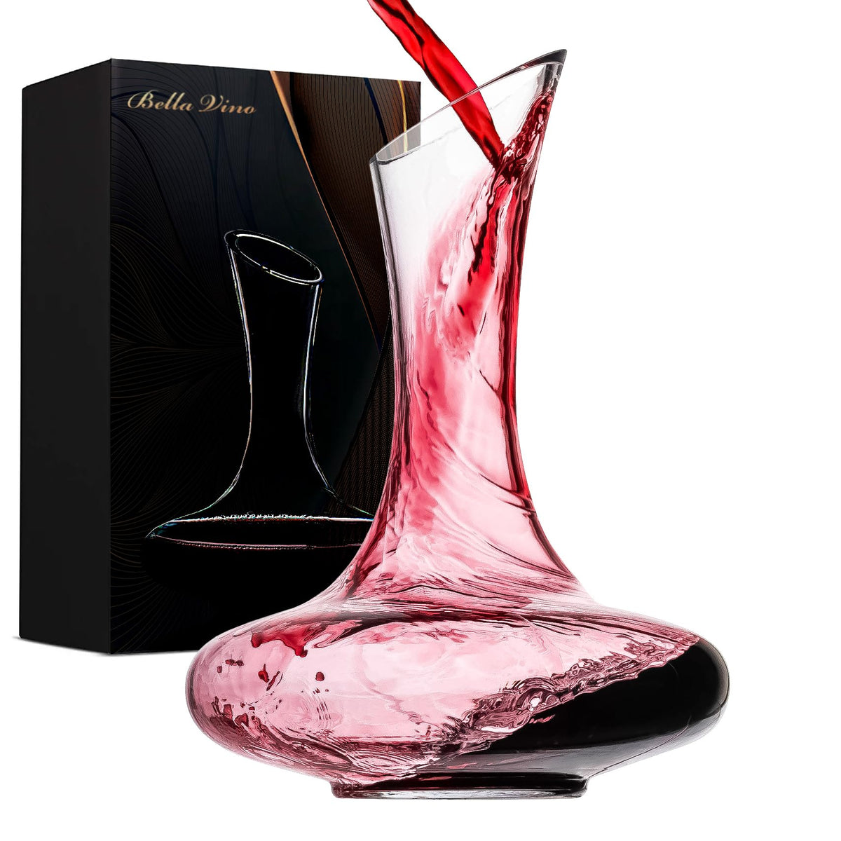 Bella Vino large decanter crystal front for elegant red wine service