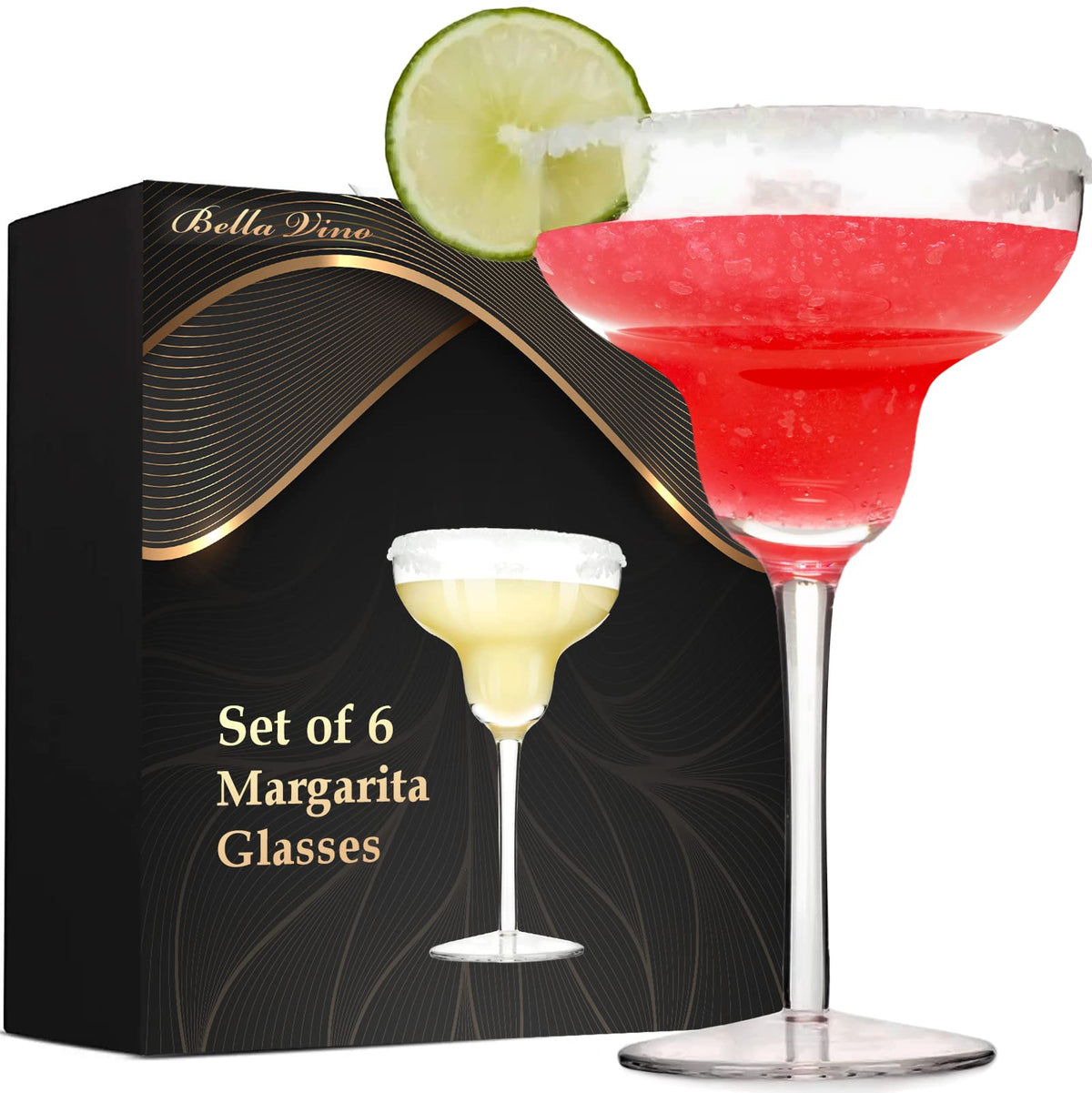 Bella Vino margarita glasses for entertaining guests with elegant margaritas.