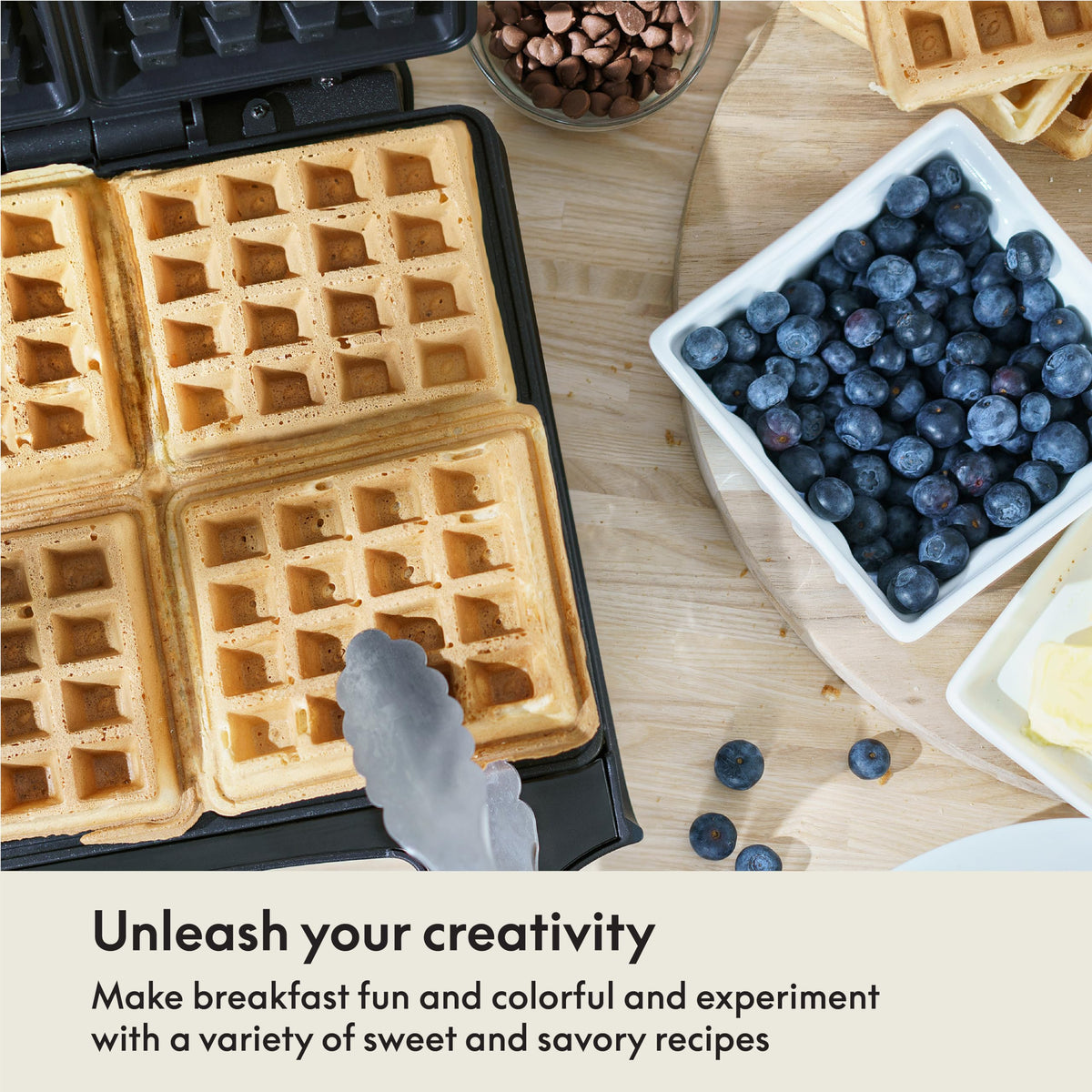 Bella waffle iron nonstick surface for easy release and cleaning